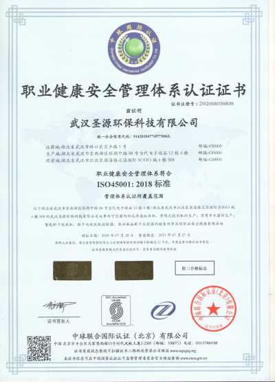 职业健康安全管理体系认证